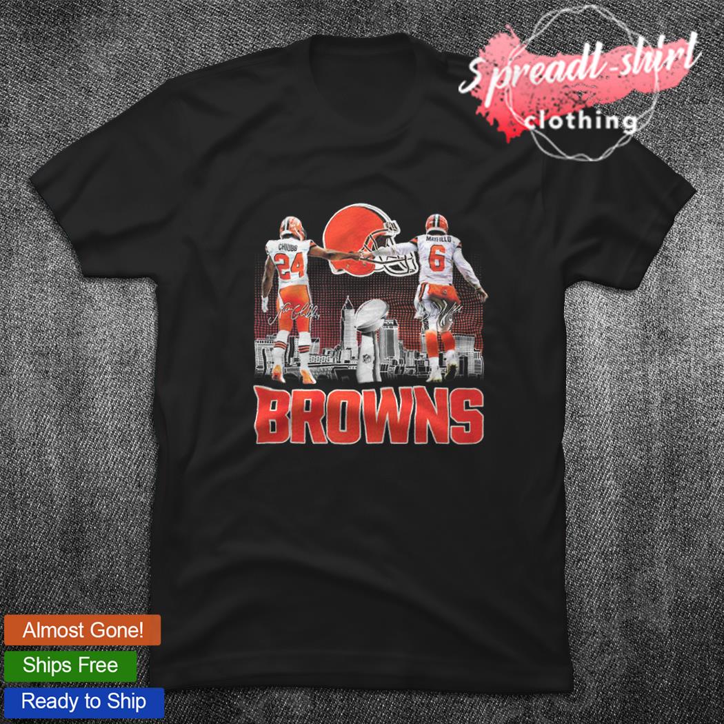 Cleveland Browns Nick Chubb and Baker Mayfield signature shirt, hoodie,  sweater, long sleeve and tank top