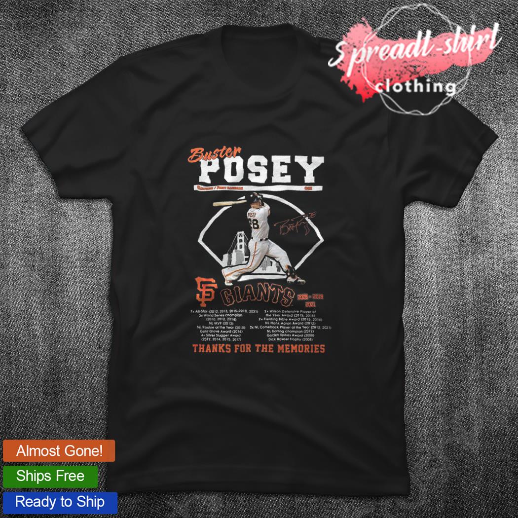 28 Buster Posey San Francisco Giants 2009 2021 thank you for the memories  signature shirt, hoodie, sweater, long sleeve and tank top