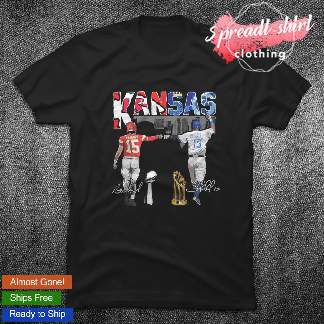 Patrick Mahomes KC Chiefs and Salvador Pérez KC Royals signature shirt -  Kingteeshop