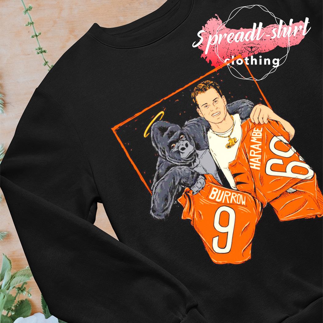 Cincinnati Bengals Jersey swap Burrow and Harambe shirt, hoodie