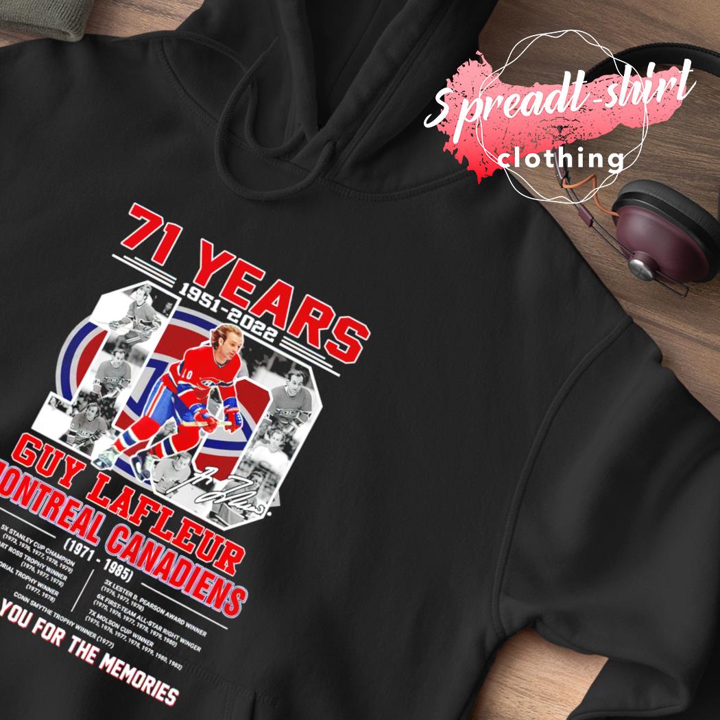 71 years 1951-2022 Guy Lafleur Montreal Canadiens 1971-1985 thank you for  the memories signature T-shirt – Emilytees