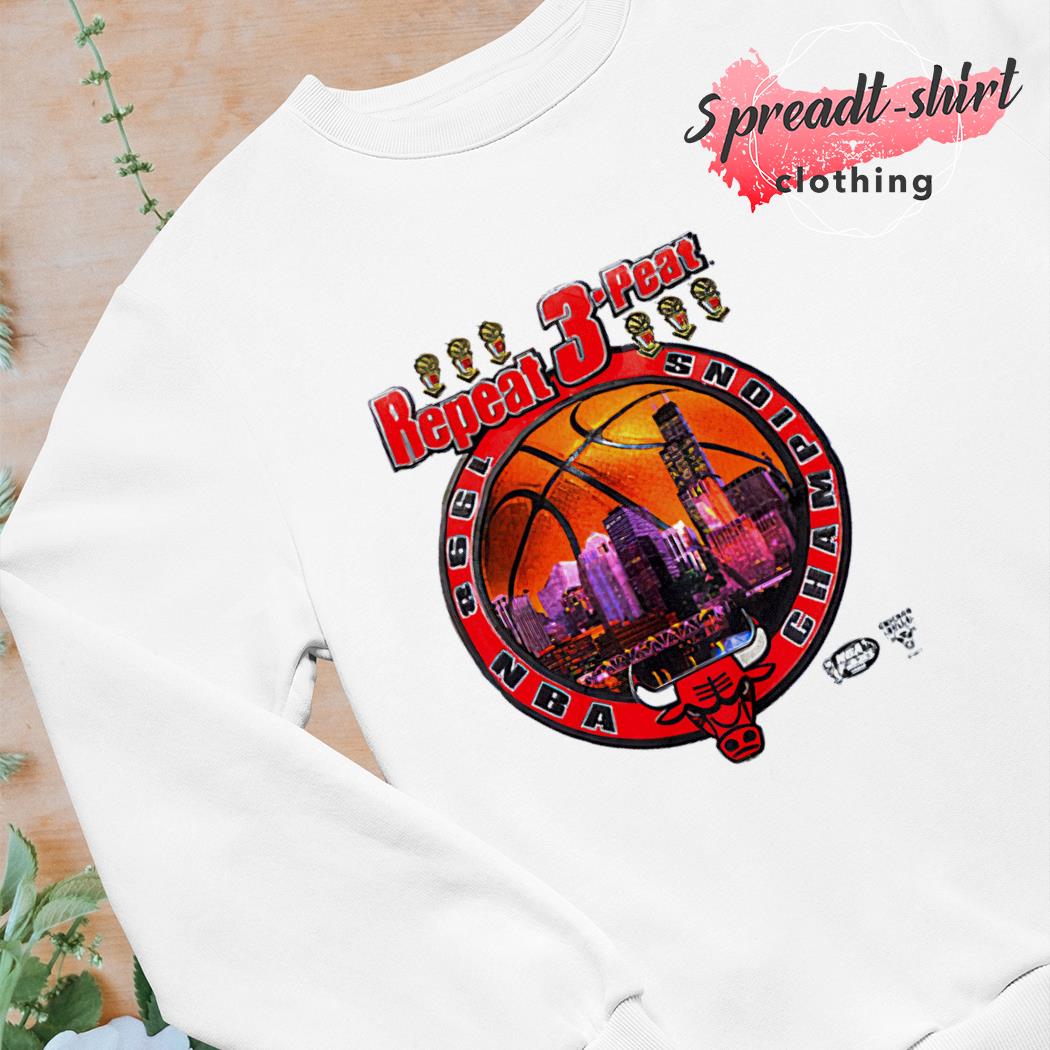 1998 Chicago Bulls Repeat 3-Peat NBA Champions Starter T Shirt