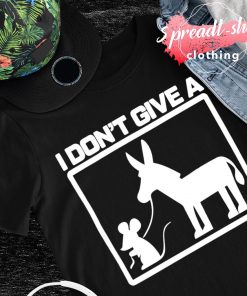 Mouse walking Donkey I don’t give a T-shirt