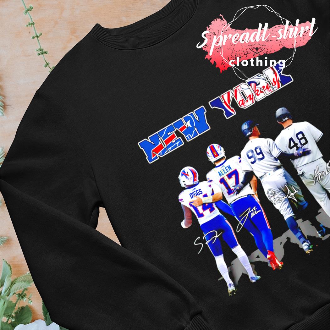 Buffalo Bills and new york yankees diggs allen aaron judge and anthony rizzo  signatures 2022 shirt, hoodie, sweater, long sleeve and tank top