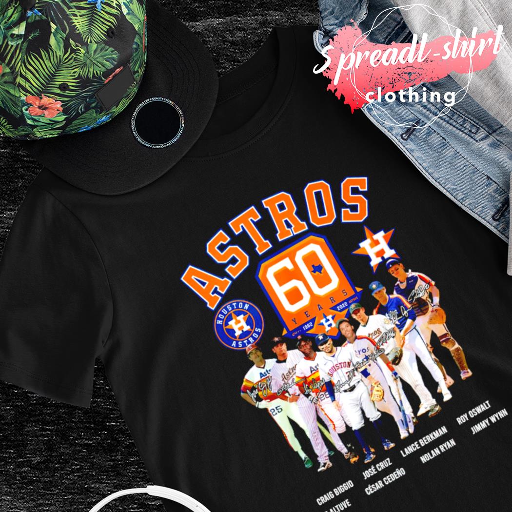 Houston Astros team 60 years 1962-2022 signatures shirt, hoodie