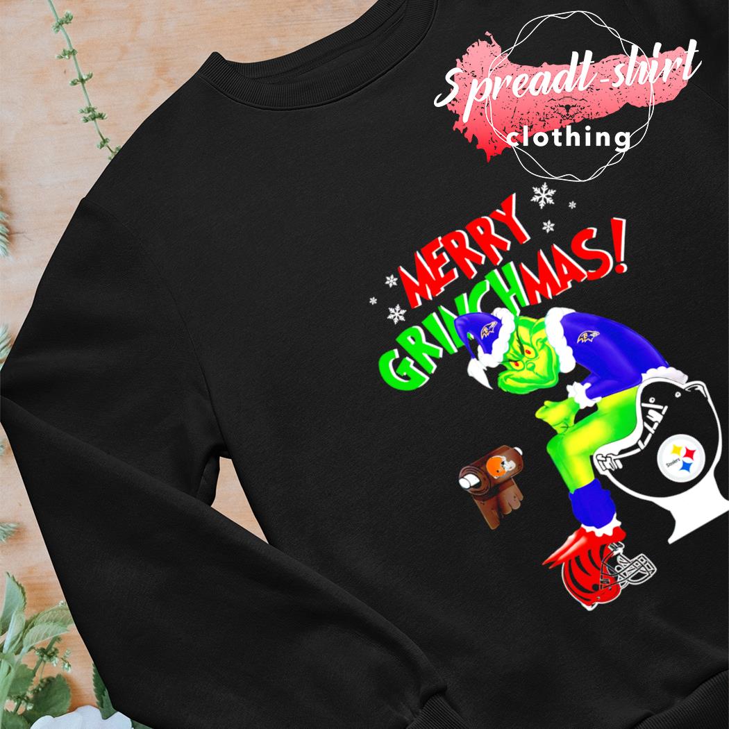 The Grinch Baltimore Ravens Pittsburgh Steelers and Cleveland Browns toilet  paper shirt, hoodie, sweater, long sleeve and tank top