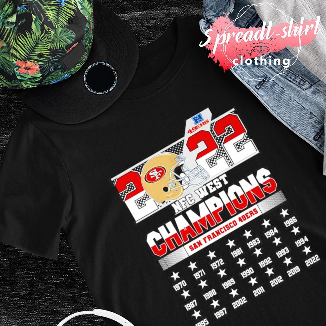 San Francisco 49ers 2022 NFC west Division Champions 1970-2022 shirt,  hoodie, sweater, long sleeve and tank top