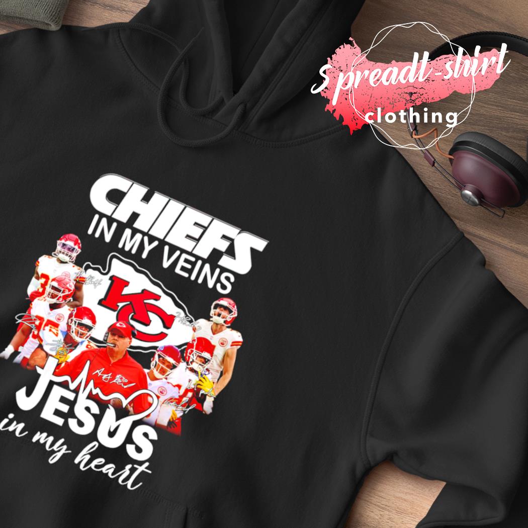 Kansas City Chiefs Logo 2023 In My Veins Jesus In My Heart shirt