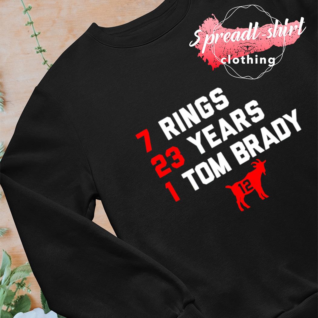 Premium 7 rings 23 years 1 tom brady shirt, hoodie, sweater, long sleeve  and tank top