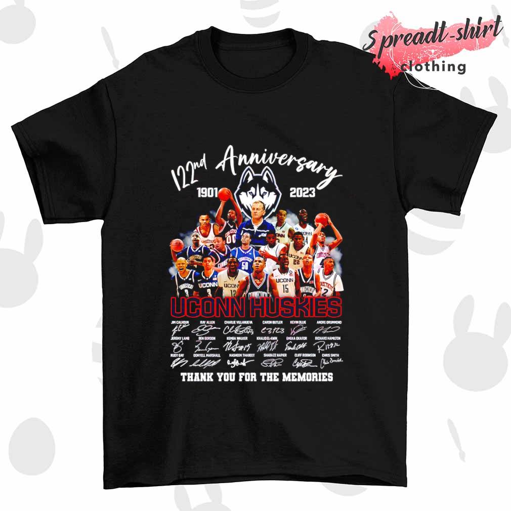 122nd anniversary 1901-2023 Uconn Huskies thank you for the memories signature shirt