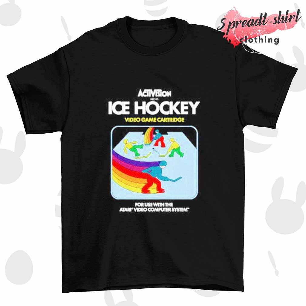 Activision ice hockey video game cartridge shirt