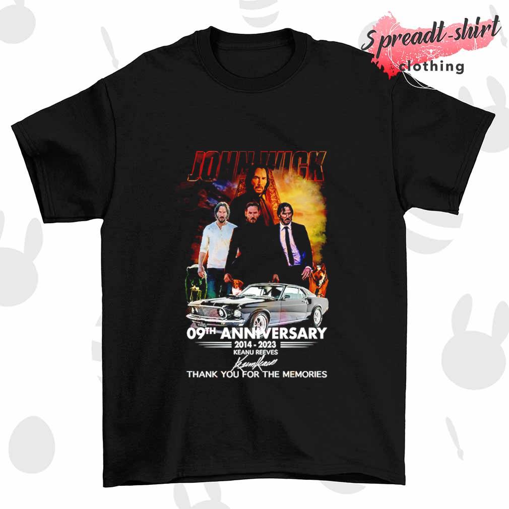 John Wick 09th anniversary 2014-2023 keanu reeves thank you for the memories signature shirt