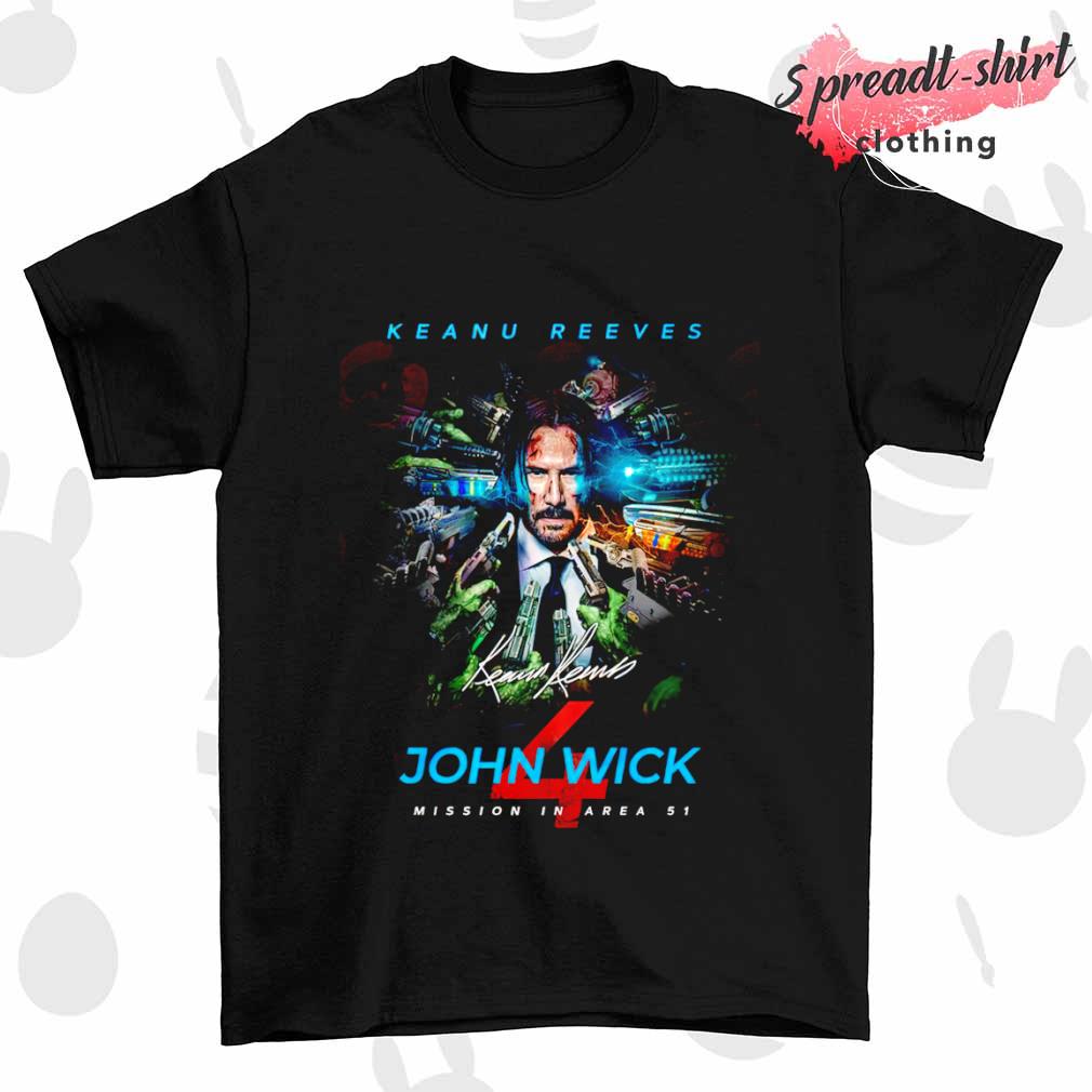 Keanu Reeves John Wick Mission in Area 51 signature shirt