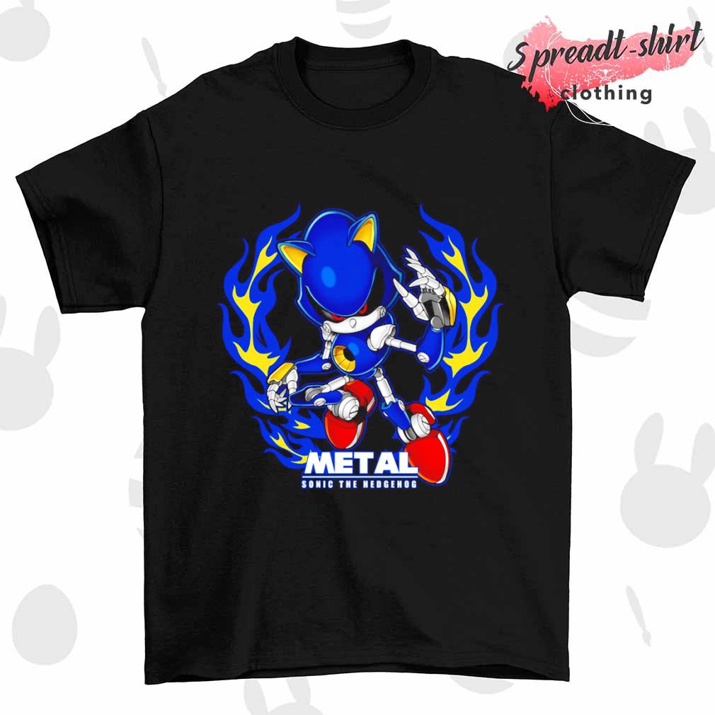Metal Sonic the hedgehog metal flame shirt