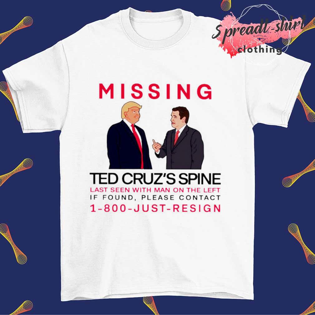 Missing ted cruz's spine last seen with man on the left shirt