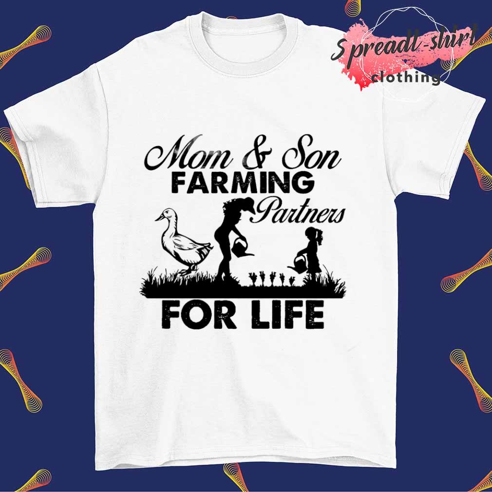 Mom and Son farming partners for life T-shirt