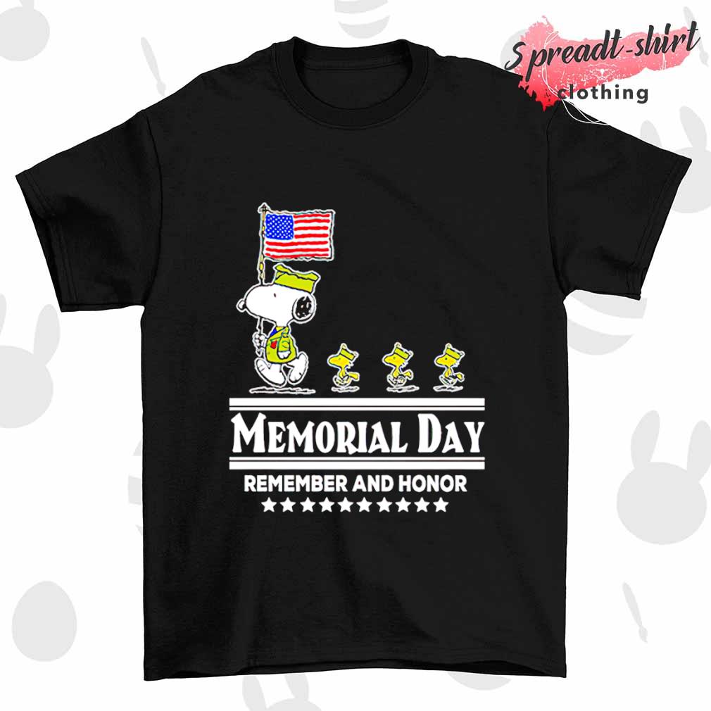 Peanuts snoopy memorial day remember and honor shirt