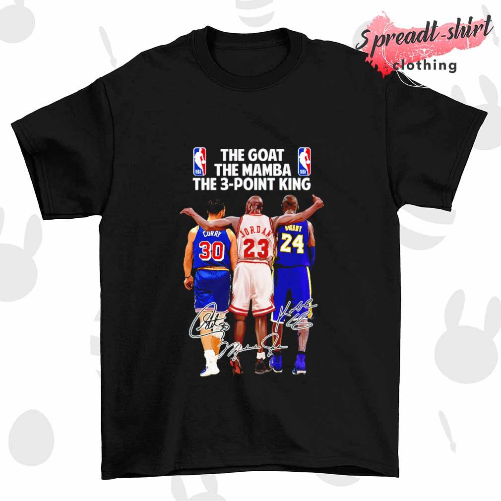 Stephen Curry Micheal Jordan and Kobe Bryant the Goat the Mamba the 3-point king signature T-shirt