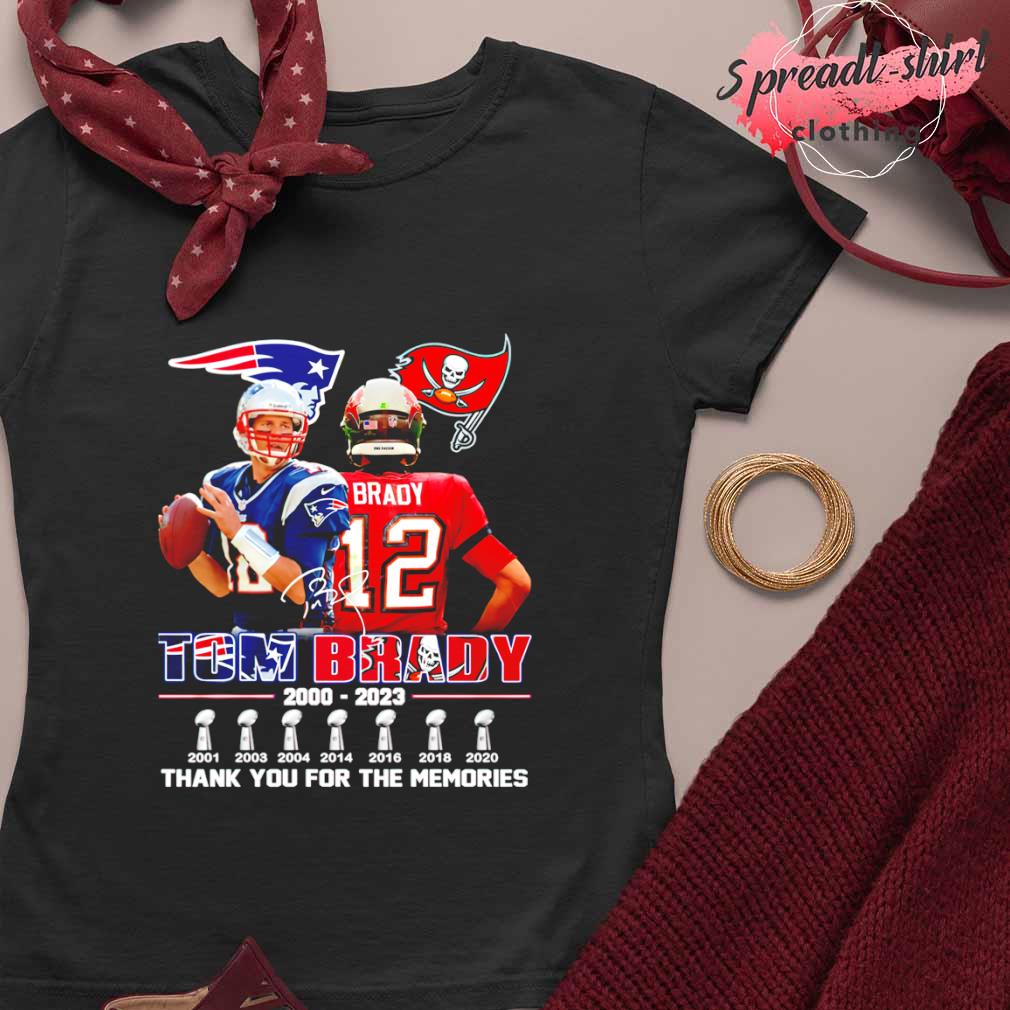 12 Tom Brady 2000 2023 Thank You For The Memories Signatures Shirt