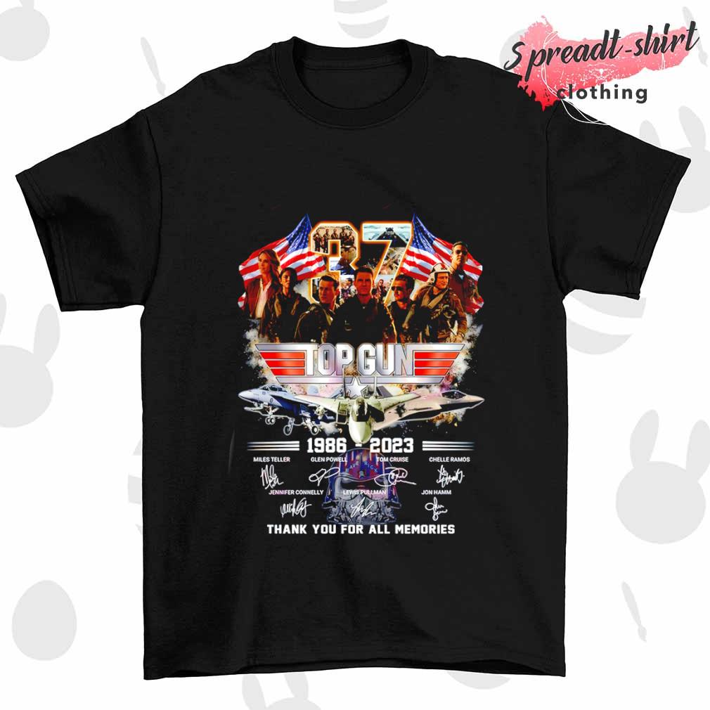Top Gun 1986 2023 thank you for all memories signature T-shirt