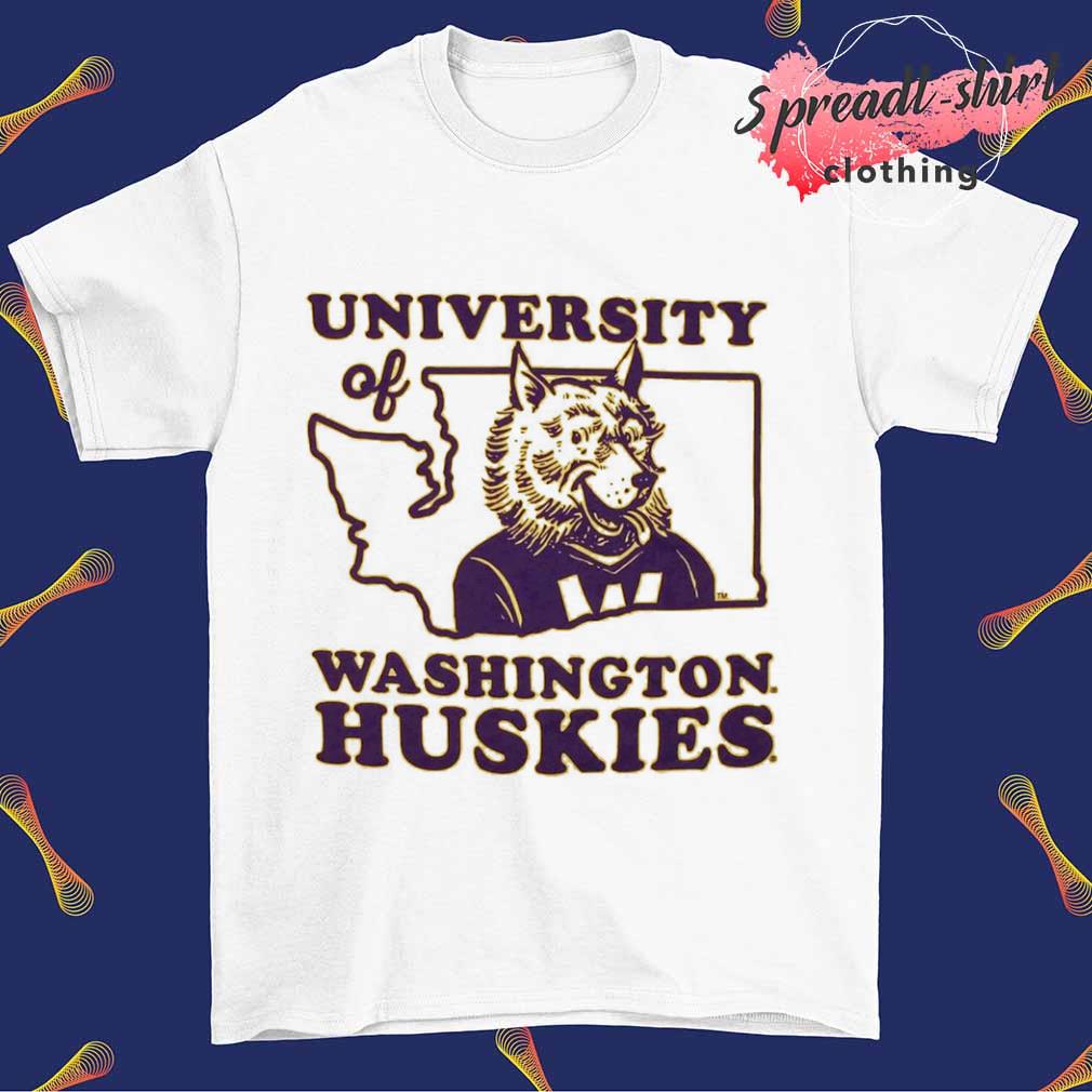 University of Washington Huskies state shape shirt