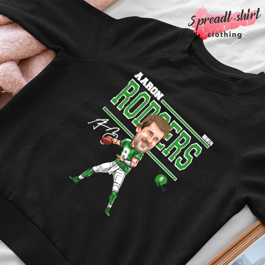 Aaron rodgers 8 cartoon new york jets shirt, hoodie, sweater, long sleeve  and tank top