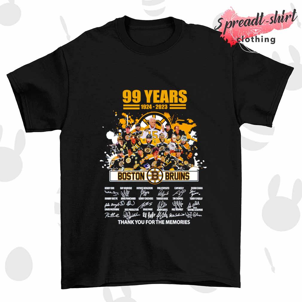 Boston Bruins 99 years 1924 2023 thank you for the memories signature shirt