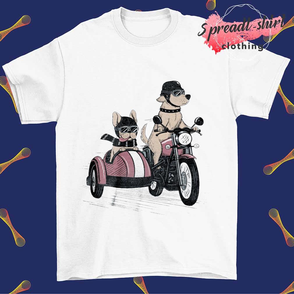 Dogs riding motorcycle Bred to be wild shirt