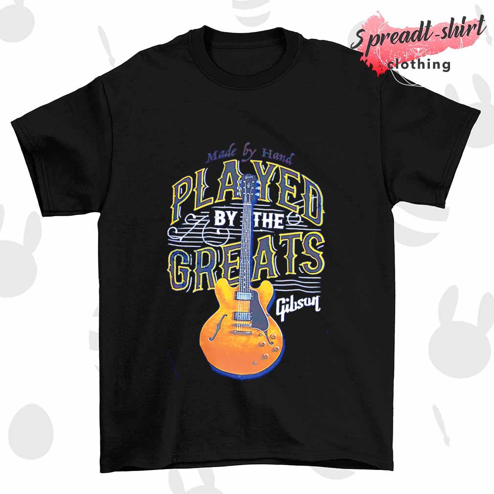 Made by hand player by the greats gibson shirt