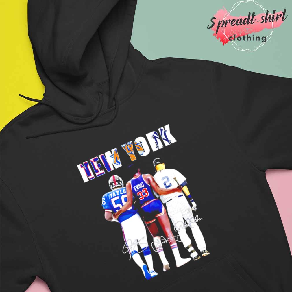 New York Jonathan Taylor Patrick Ewing And Derek Jeter's Signature Shirt