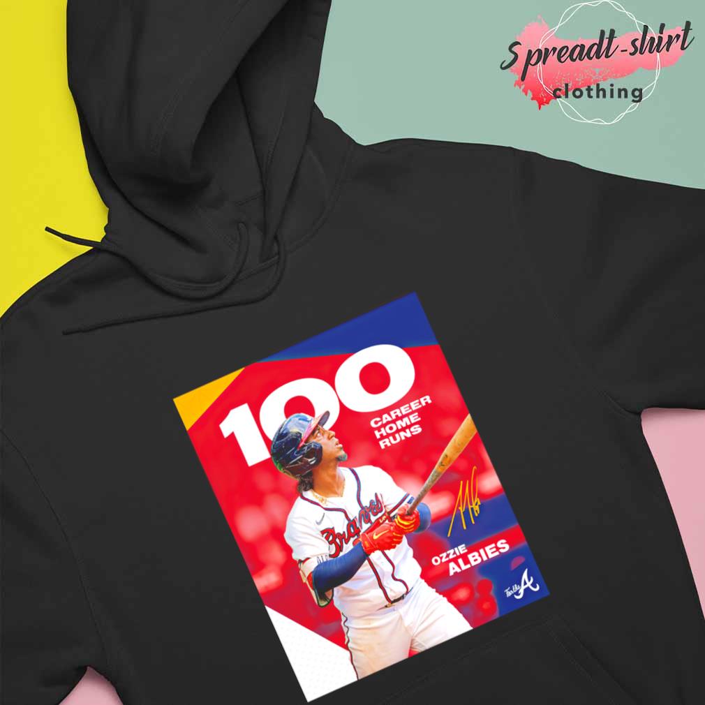 Official Ozzie albies 100 career home runs shirt, hoodie, sweater