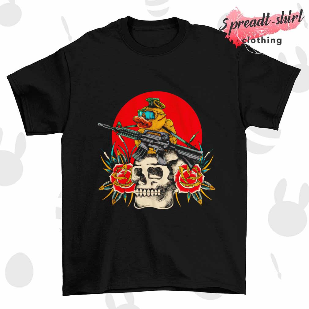 Quackbang gun skull tattoo shirt