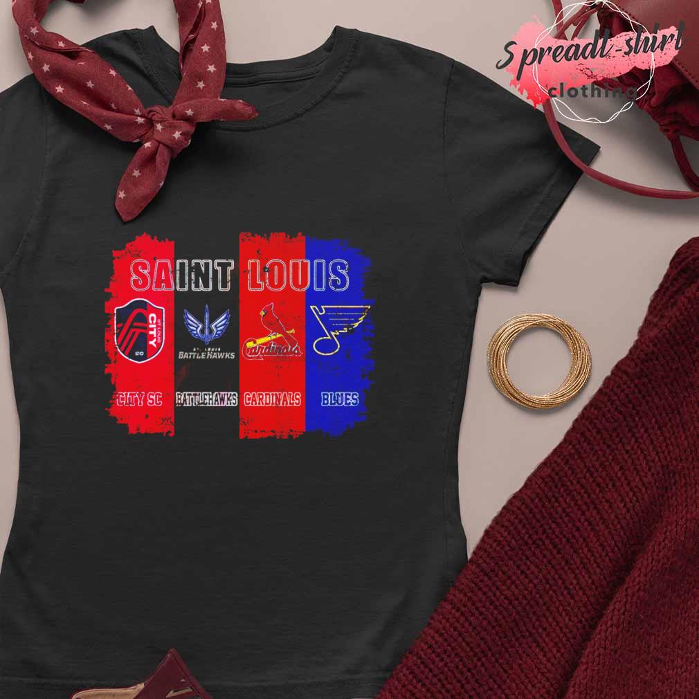 St. Louis Blues St. Louis Cardinals St. Louis Battlehawks and St. Louis  City SC shirt - Dalatshirt