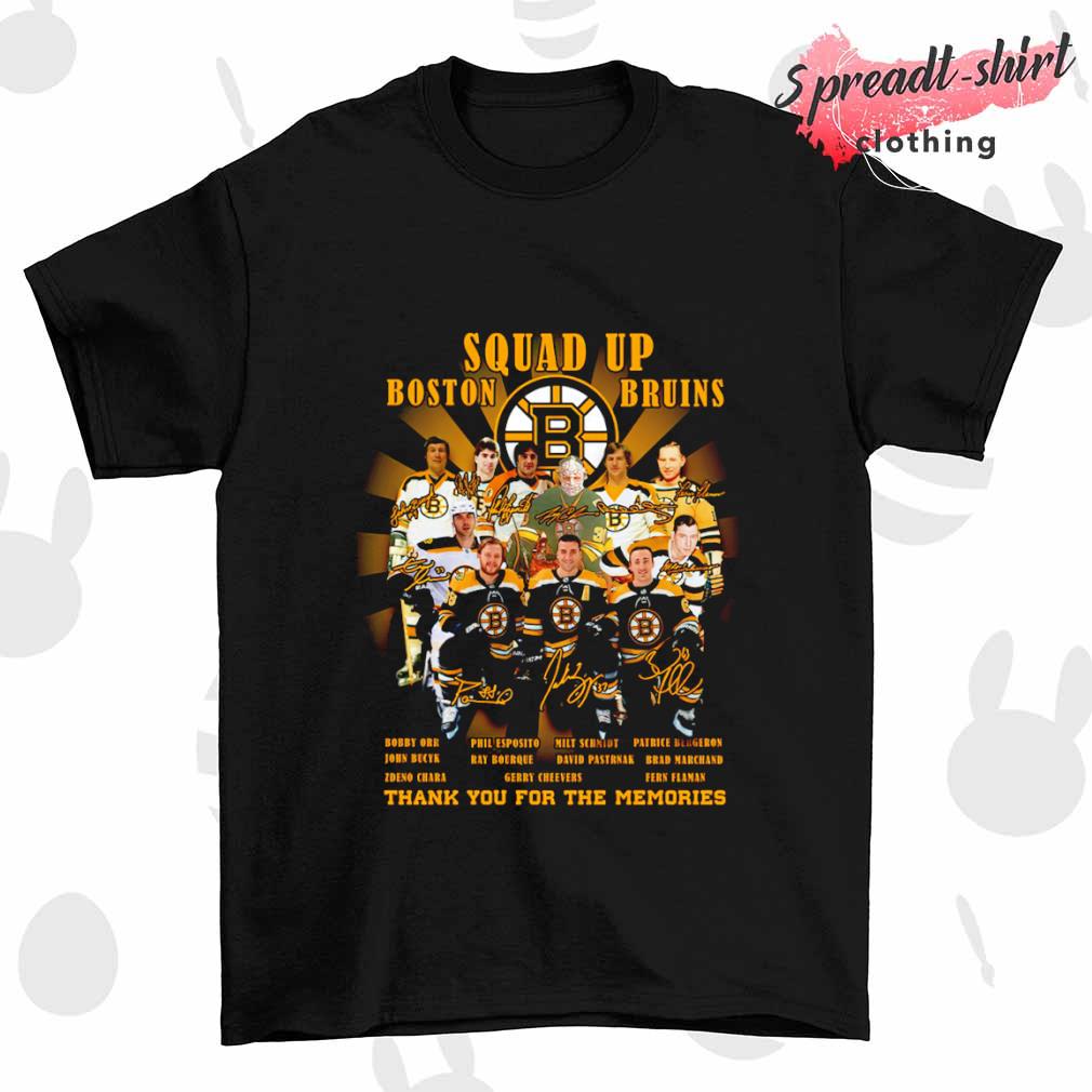 Squad up Boston Bruins thank you for the memories signature shirt