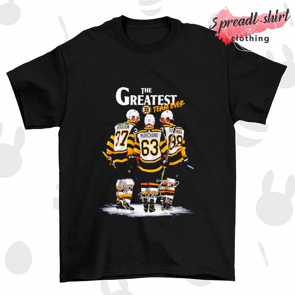The Greatest team ever Bergeron Marchand and Pastrnak signature shirt