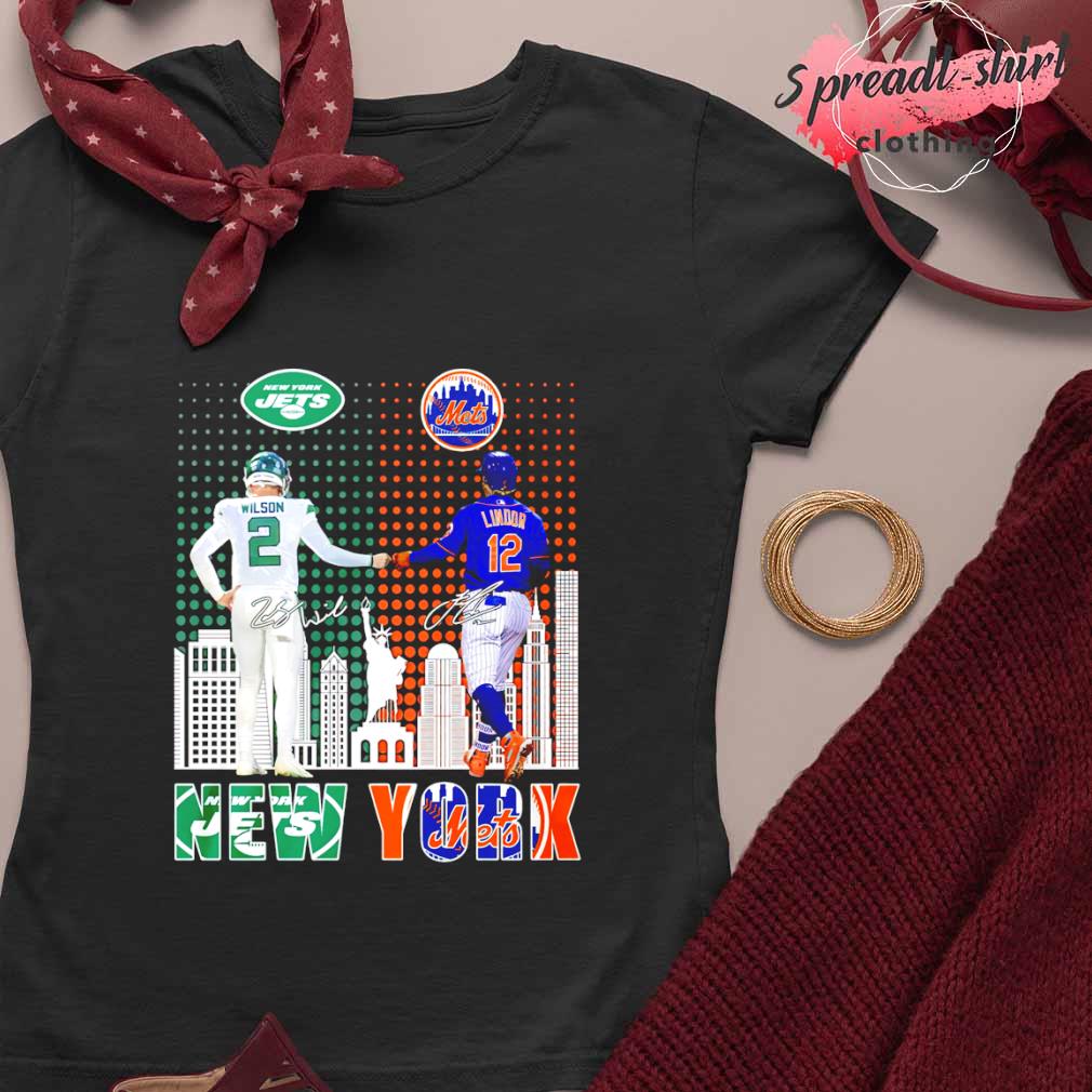 New York Jets Zach Wilson and new york mets Francisco Lindor city  signatures 2023 shirt, hoodie, longsleeve tee, sweater