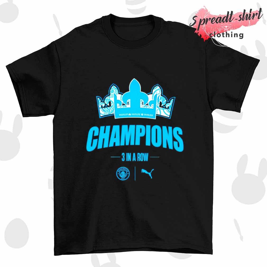 Manchester City Champions 3 in a row T-shirt