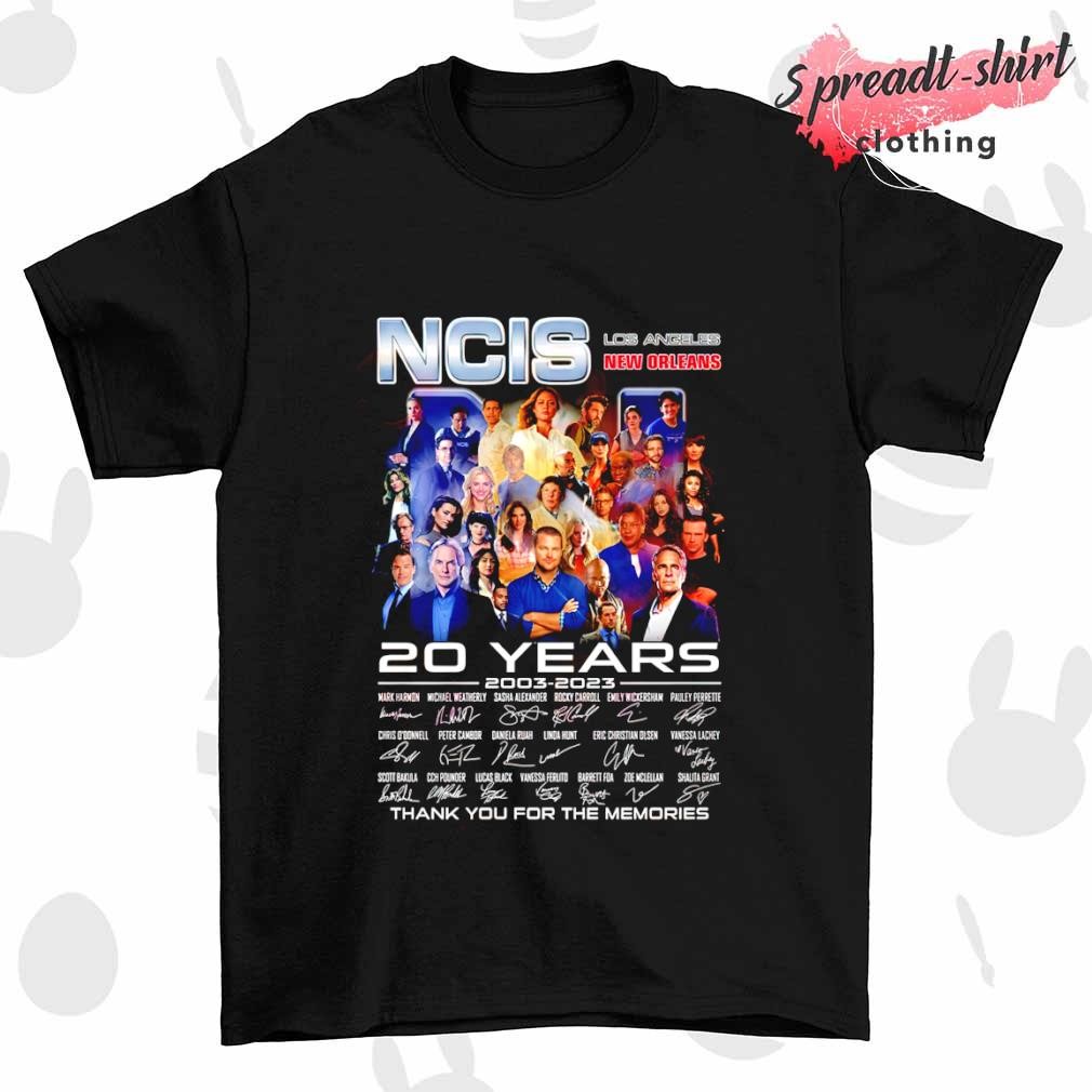 Ncis Los Angeles New Orleans 20 years 2003-2023 signature thank you for the memories signature shirt