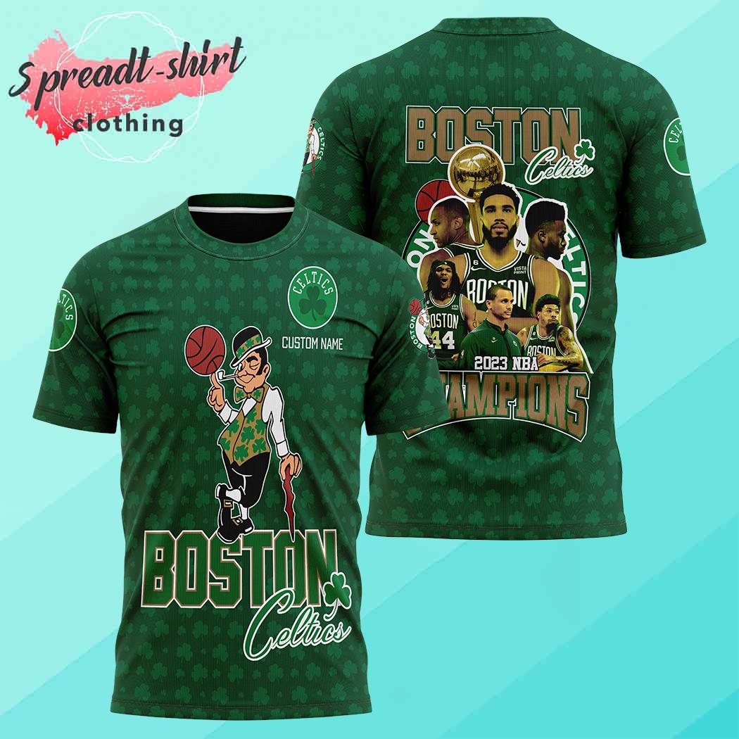 Boston Celtics Black 17x Champions team all over print shirt
