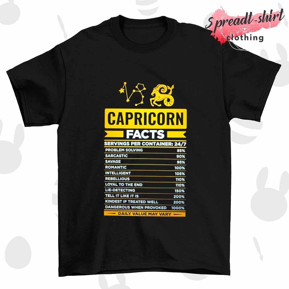 Capricorn Facts servings per container shirt