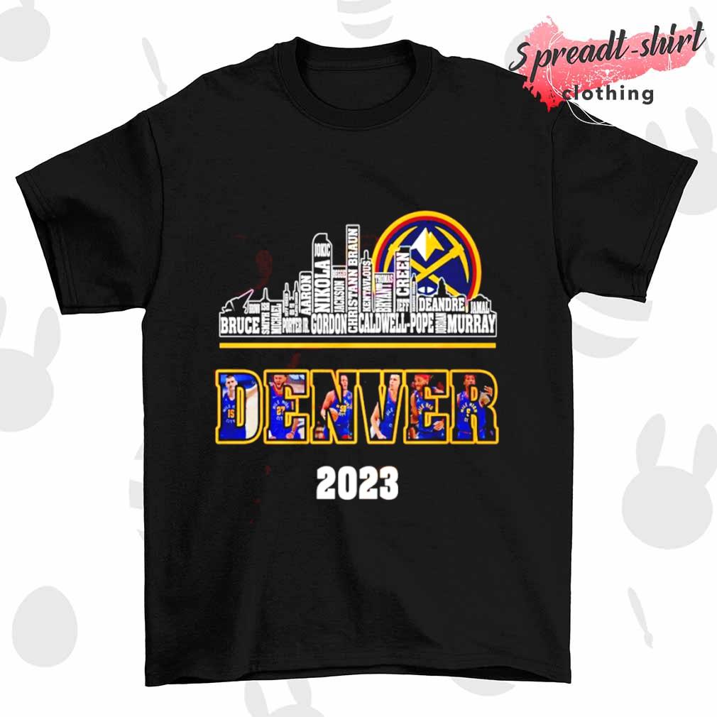 Denver Nuggets 2023 NBA City Skyline name player shirt