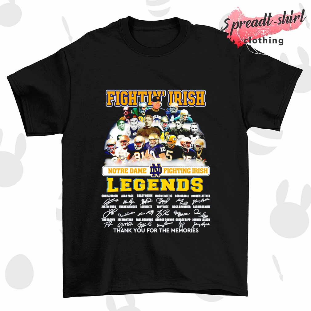 Fightin’ Irish Notre Dame Fighting Irish Legends thank you for the memories signature shirt