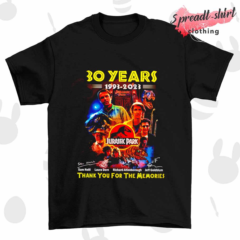Jurassic Park 30 years 1993 – 2023 jurassic park thank you for the memories signature shirt