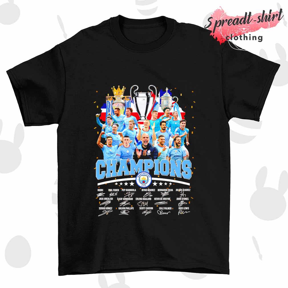 Manchester City Team Champions 2022 signature shirt