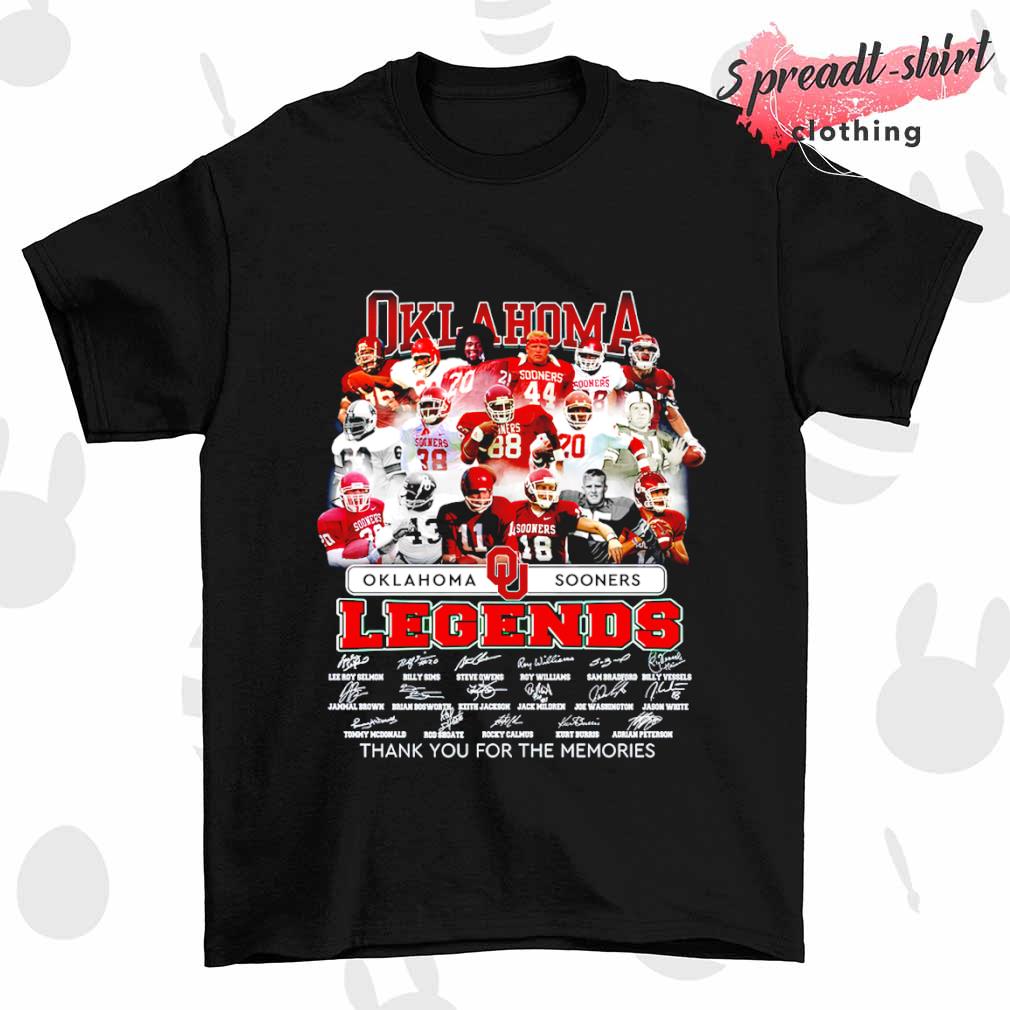 Oklahoma Sooners Legends team thank you for the memories signature shirt