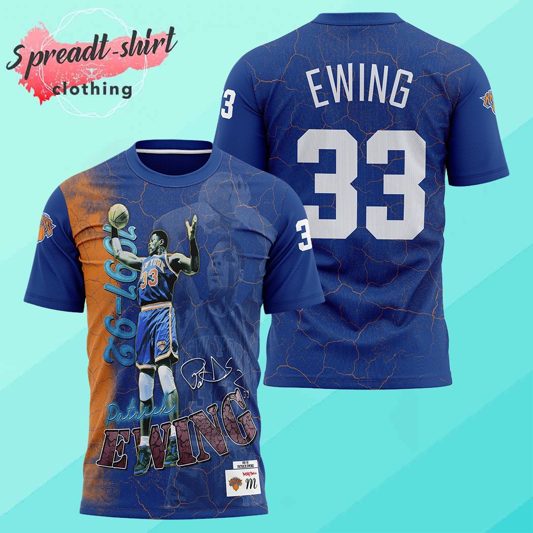 Patrick Ewing 33 New York Knicks all over print shirt