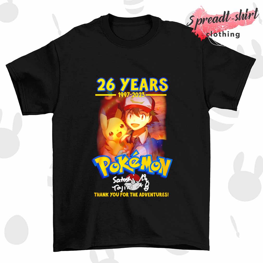 Pokémon 26 Years 1997-2023 thank you for adventures signature T-shirt