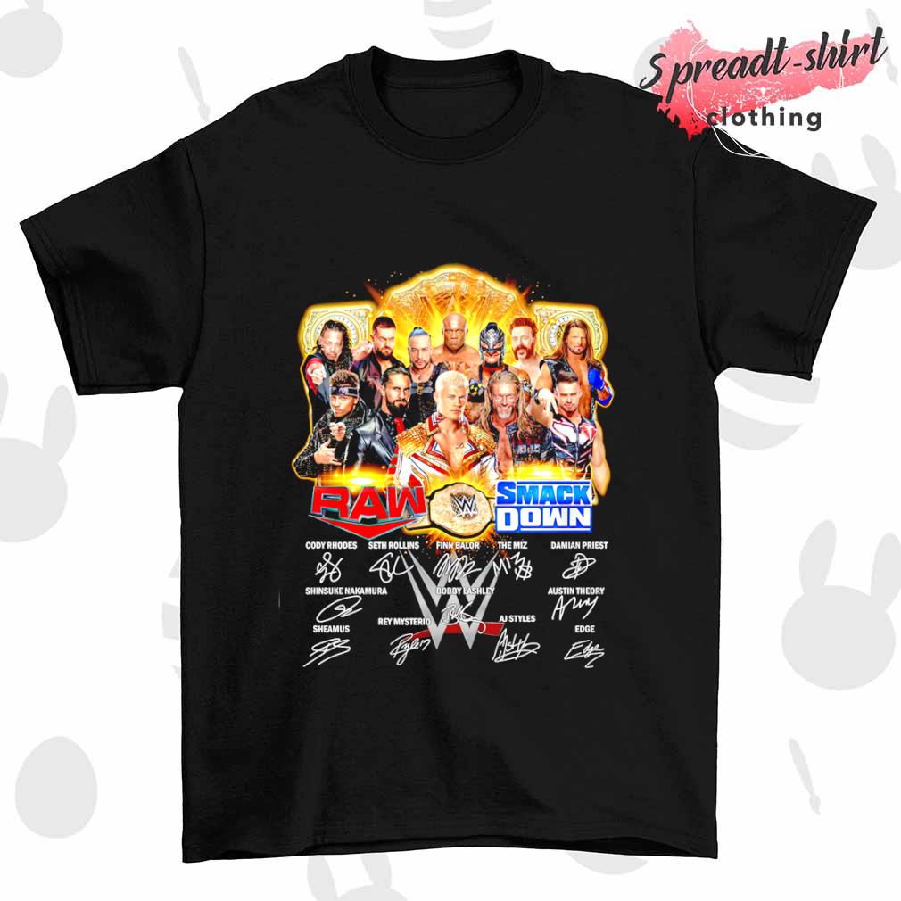 Raw WWE Smack Down Champions signature shirt