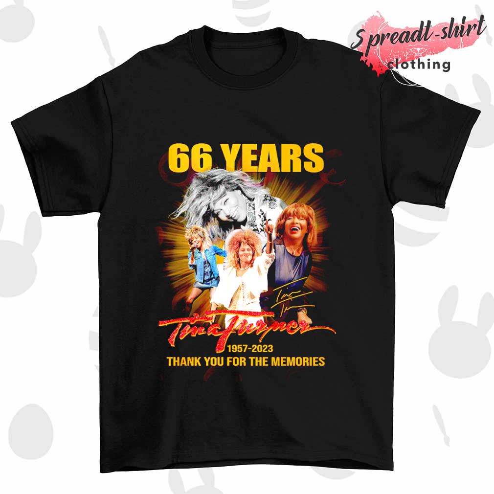 Tina Turner 66 years 1957 – 2023 thank you for the memories signature shirt