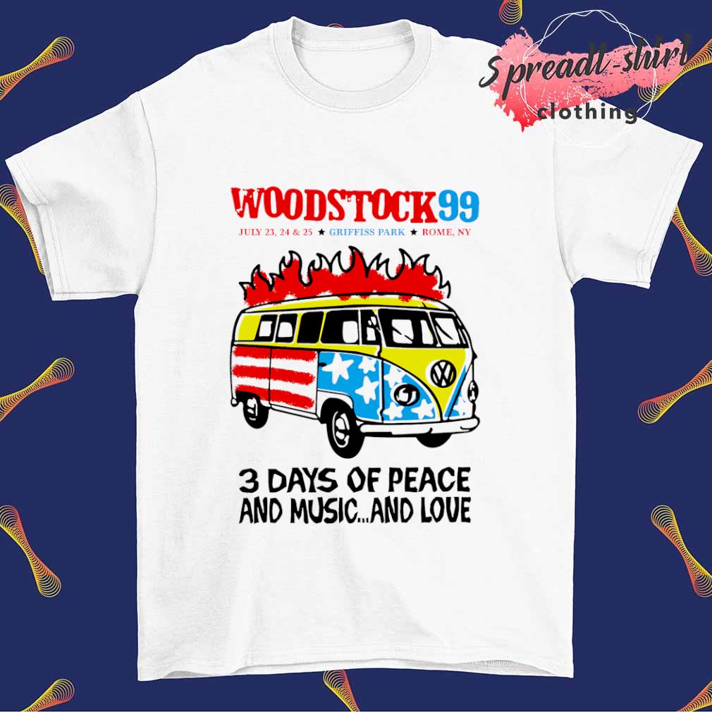 Woodstock 99' 3 days of peace and music and love shirt